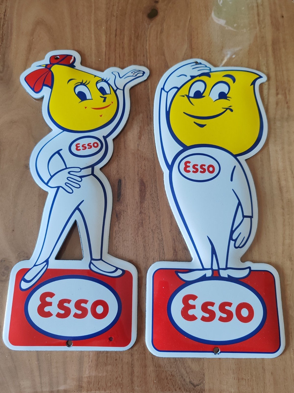 Emaille borden van Esso, Ophalen of Verzenden, Zo goed als nieuw, Reclamebord
