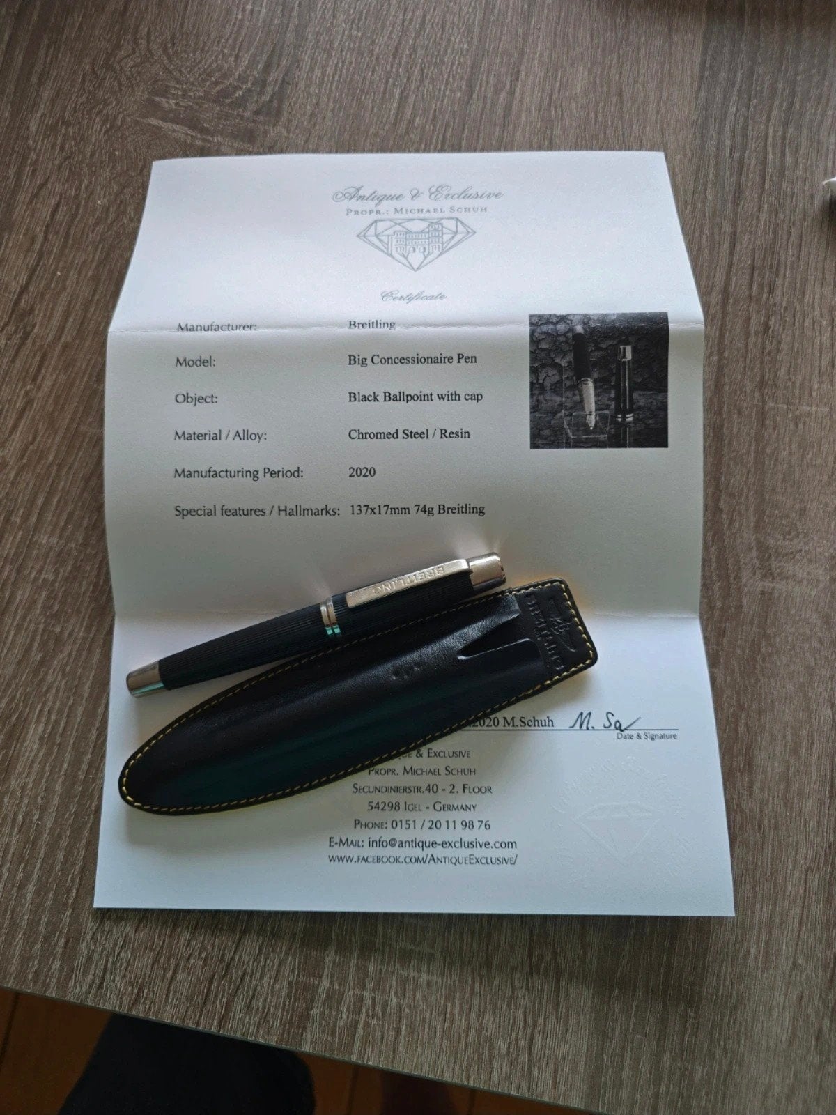 Originele Breitling "Big Concessionaire Pen" (2020) + Certif, Collections, Enlèvement, Neuf, Stylo à bille, Autres marques