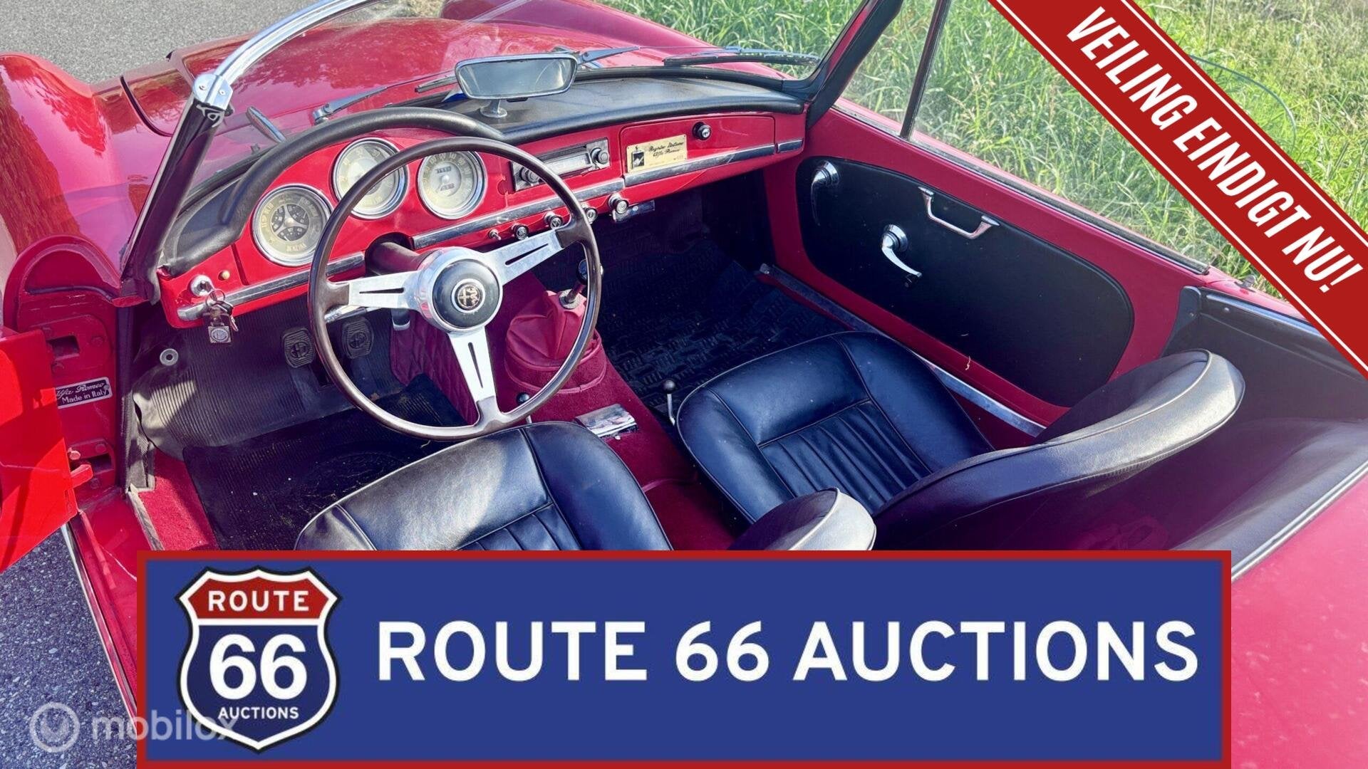Alfa Romeo Giulia Spider | 1962 | Route 66 Auctions, Auto's, Zwart, Bedrijf, Handgeschakeld, Overige carrosserie