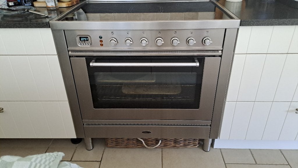 Boretti fornuis keramisch inox 90cm, Electroménager, Cuisinières, Céramique, Enlèvement, Utilisé, Gril