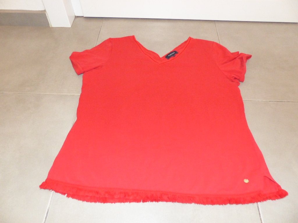 Terre Bleue rood shirtje / bloesje - maat 46, Kleding | Dames, Terre Bleue, Maat 46/48 (XL) of groter, Ophalen of Verzenden, Zo goed als nieuw
