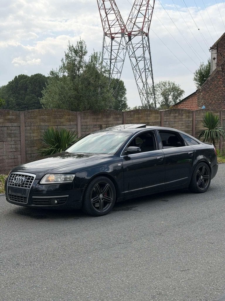 AUDI A6 3.2 FSI QUATTRO S LINE, Auto's, Automaat, Zwart, Leder en Stof, Zwart