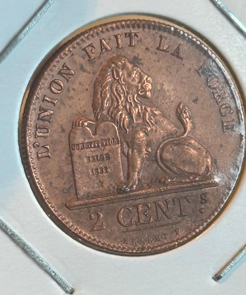 2 cent 1870 leopold 2 kwaliteit stempelglans, Ophalen of Verzenden
