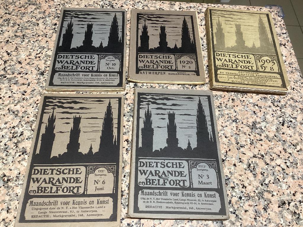 Lot van 5 maandschriften DIETSCHE WARANDE en BELFORT, Ophalen of Verzenden