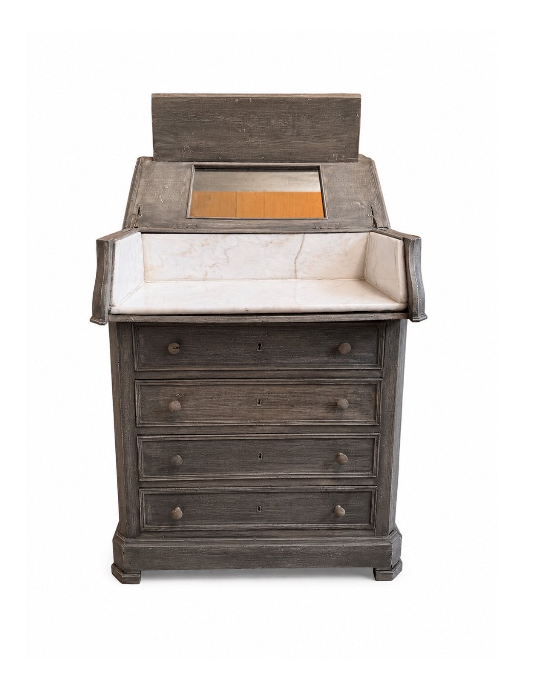 Coiffeuse vintage originale avec miroir — bois de pin, Enlèvement, Comme neuf