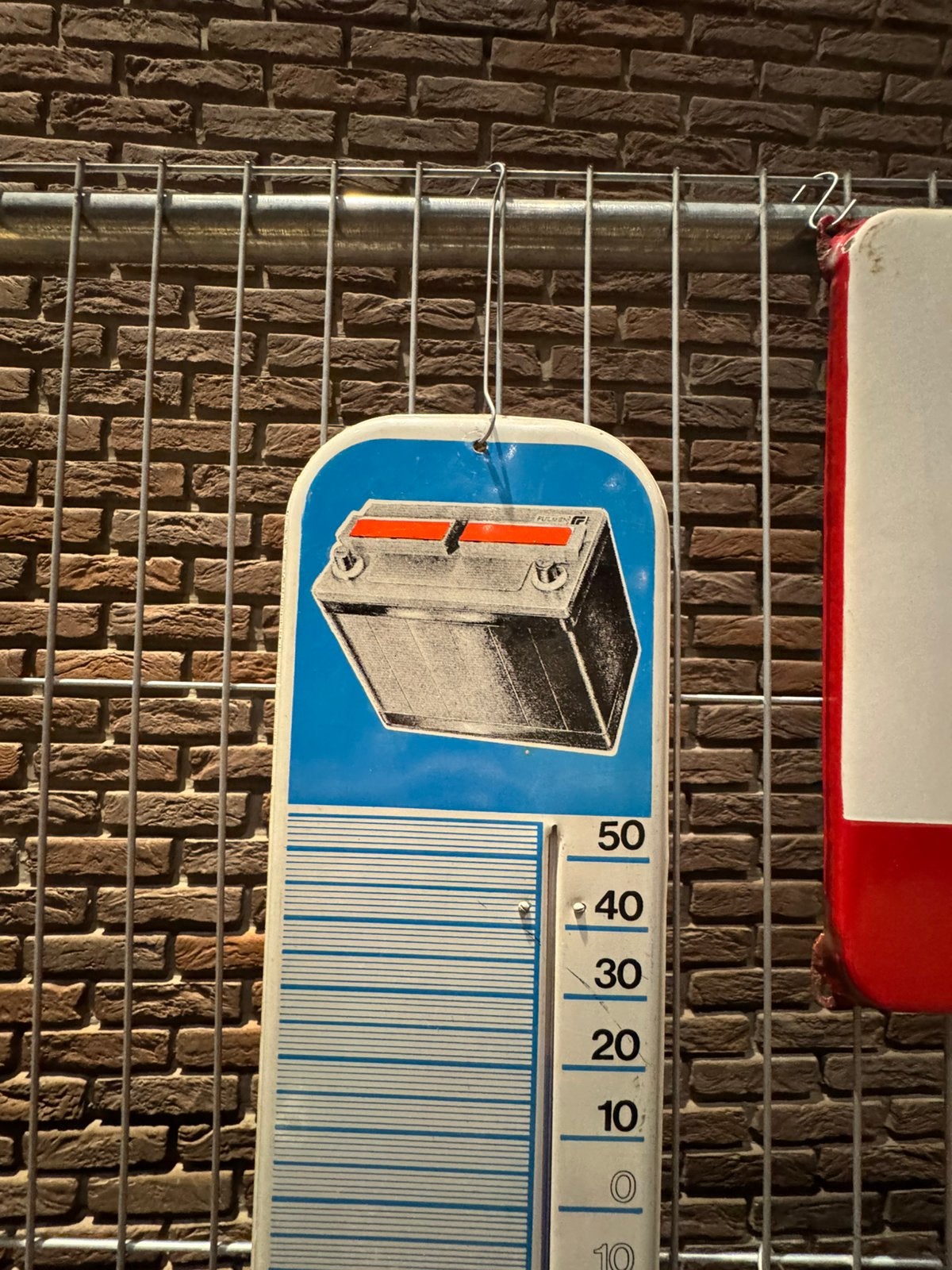 FULMEN Accu oude reclame thermometer, Reclamebord, Gebruikt, ., Ophalen of Verzenden