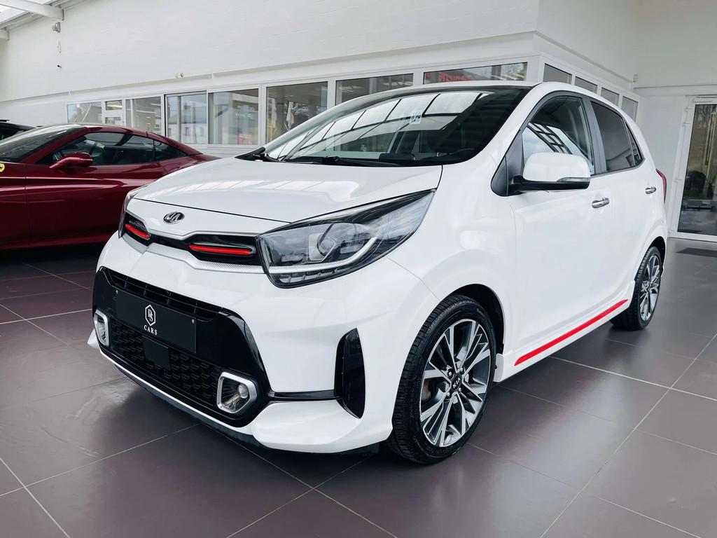 Kia Picanto 1.0i GT Line * GARANTIE + CUIR + GPS *, Auto's, Kia, 4 zetels, Gebruikt, Wit, Leder