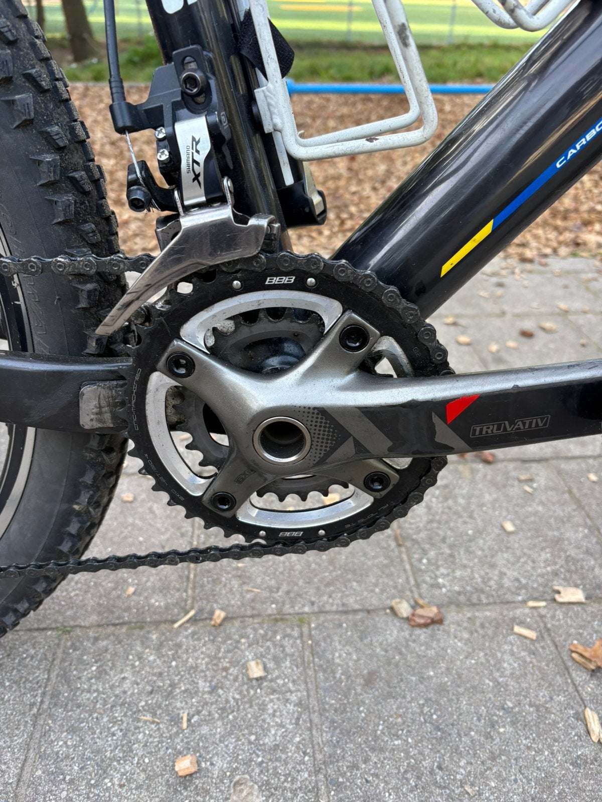 Sram X0/Shimano XTR 2x10 groepset, Ophalen of Verzenden, Zo goed als nieuw, Carbon
