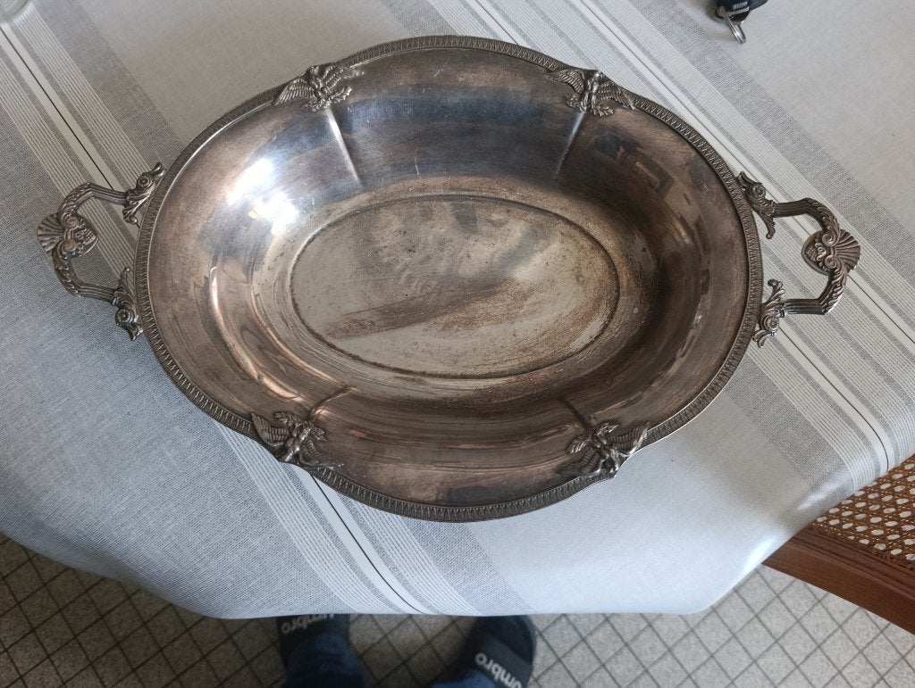 beau plat en argent epoque empire, Antiquités & Art, Enlèvement ou Envoi