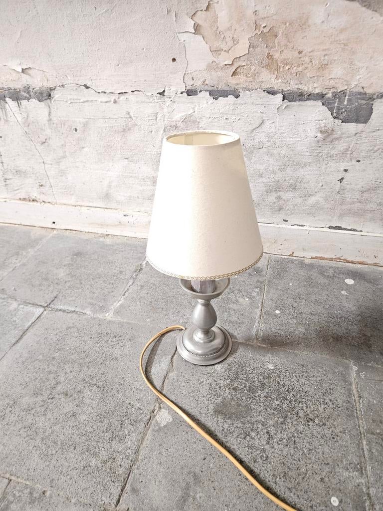 Antieke lamp - klein, tin, leeslamp, Antiek en Kunst, Ophalen