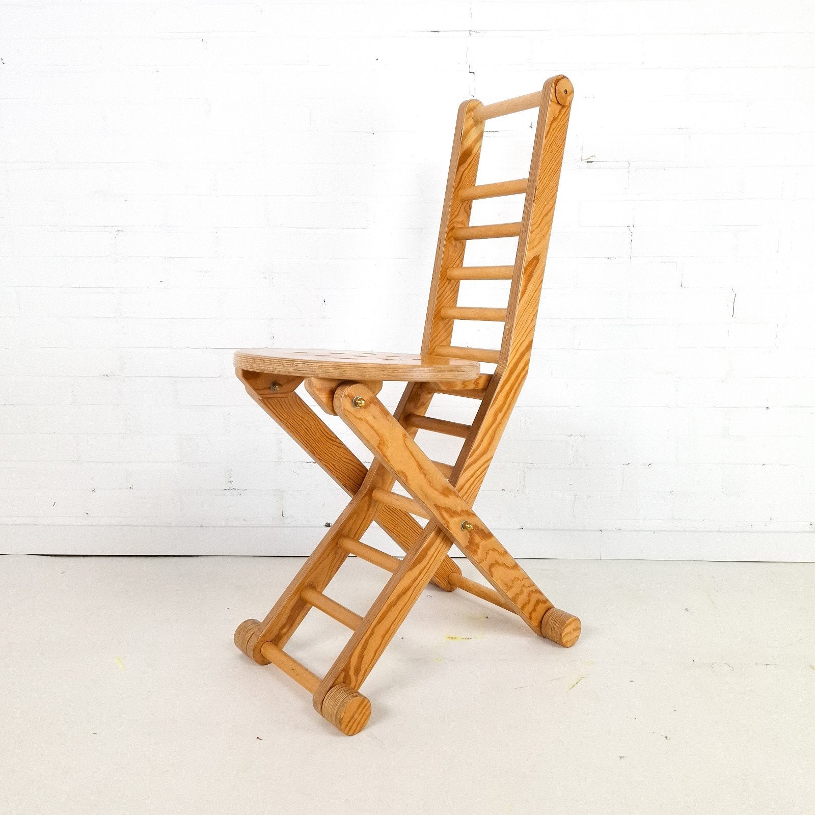 Vintage houten klapstoel jaren 70/80 ladderrug, Ophalen
