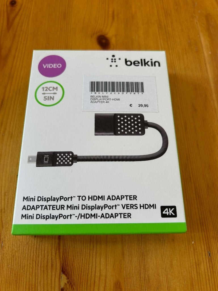 Adaptateur BELKIN Mini DisplayPort -> HDMI (4K - Full HD), Enlèvement ou Envoi