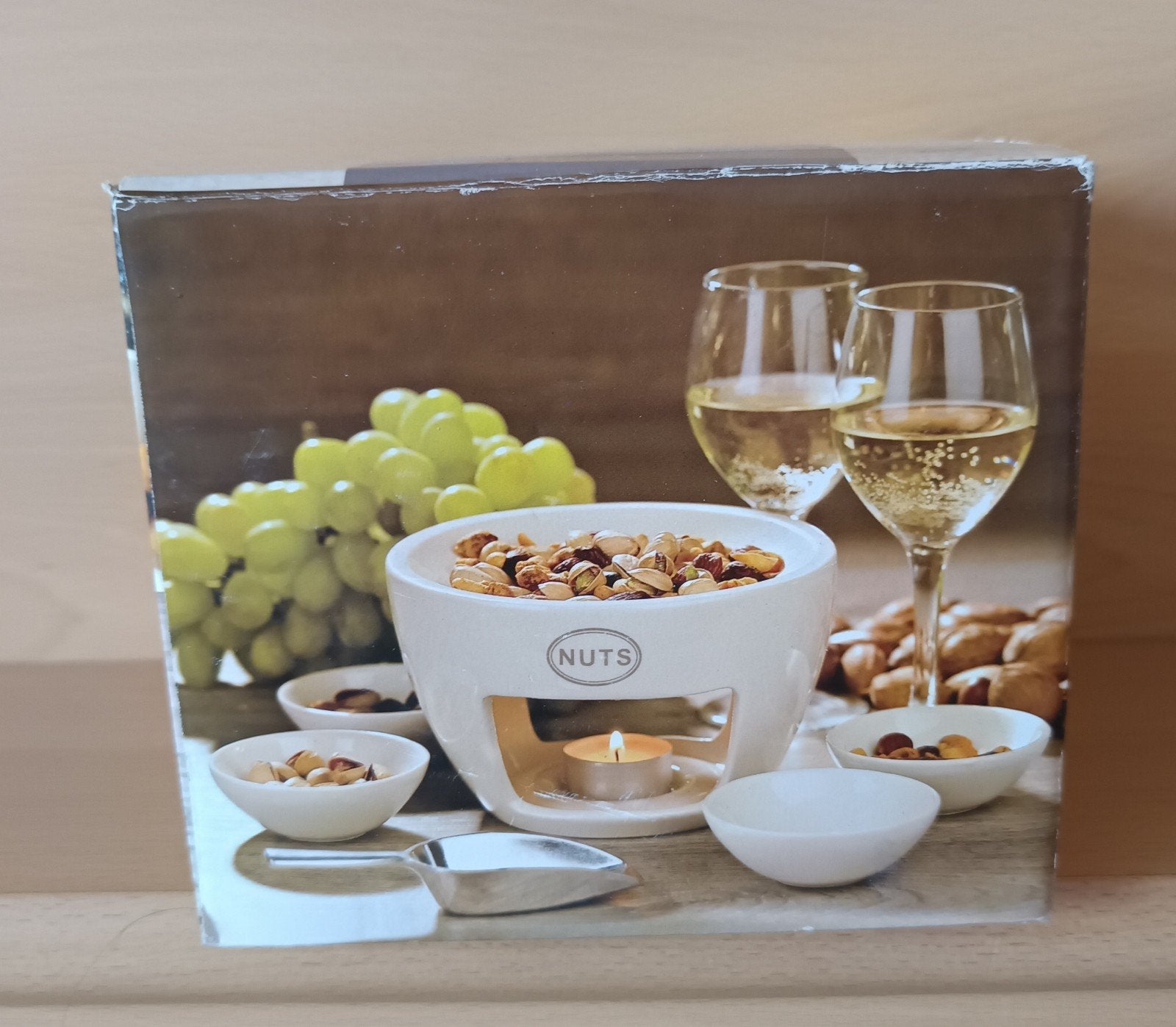 Nieuw: notenverwarmer voor aperitief, Huis en Inrichting, Composieten, Nieuw, Ophalen of Verzenden, Met houder
