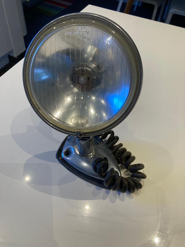 Oude chroom lamp Hella, Ophalen of Verzenden, Gebruikt, Metaal of Aluminium, Industrial