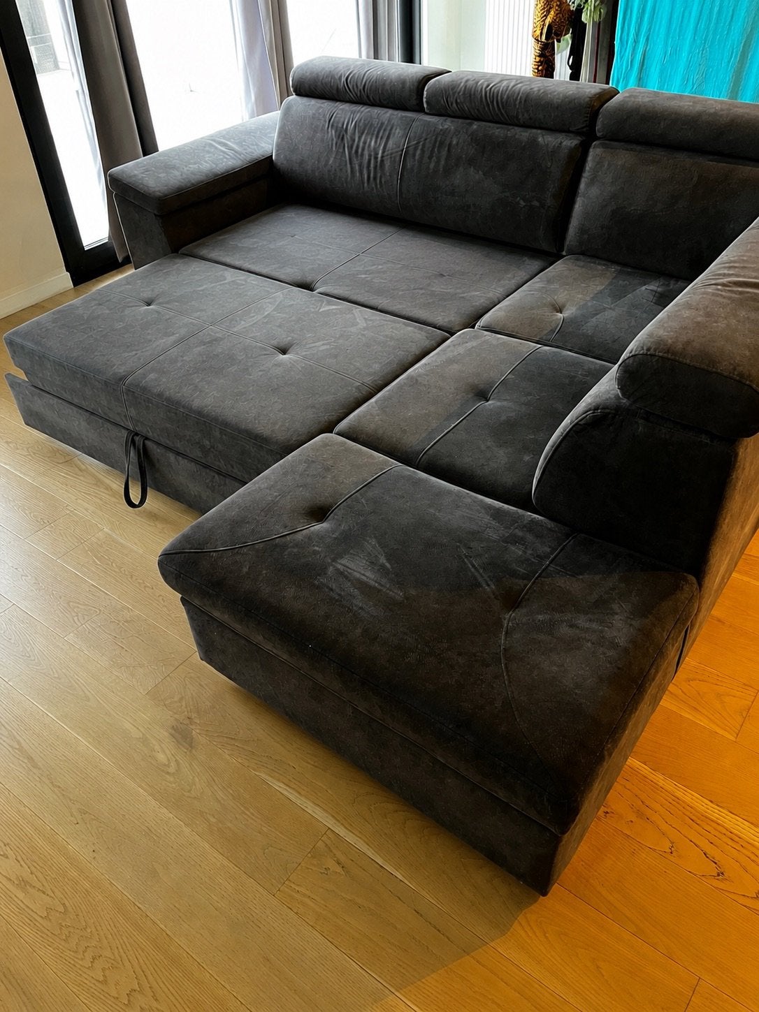 Canapé d’angle convertible–100 €–À venir chercher rapidement, Maison & Meubles, Enlèvement, Utilisé, Tissus