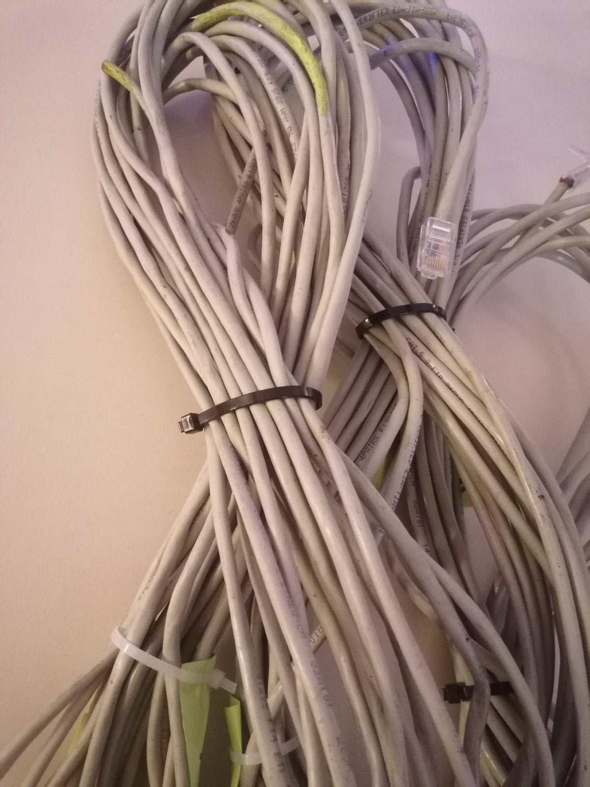 Witte RJ45 Ethernet-netwerkkabels — (9, 14,16 m),, Ophalen of Verzenden