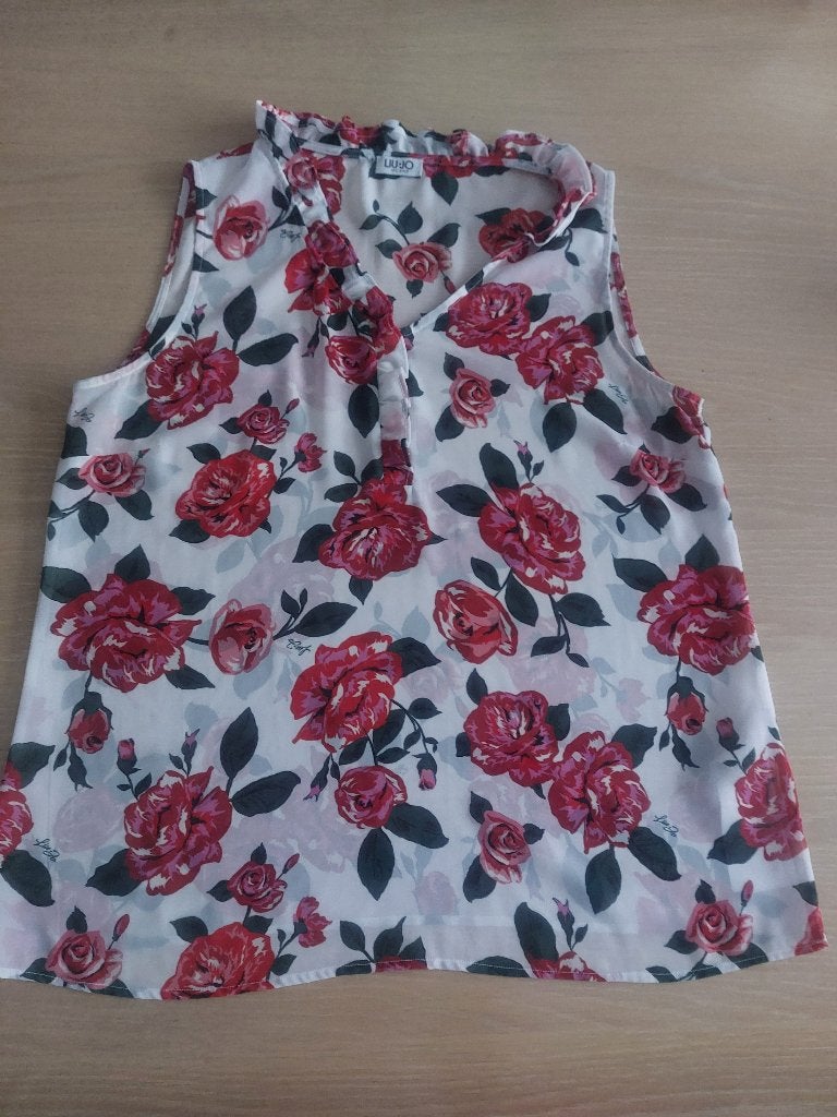 Liu Jo blouse van voile met bloemenprint - T.48, Kleding | Dames, Blouses en Tunieken, Liu Jo, Wit, Maat 46/48 (XL) of groter