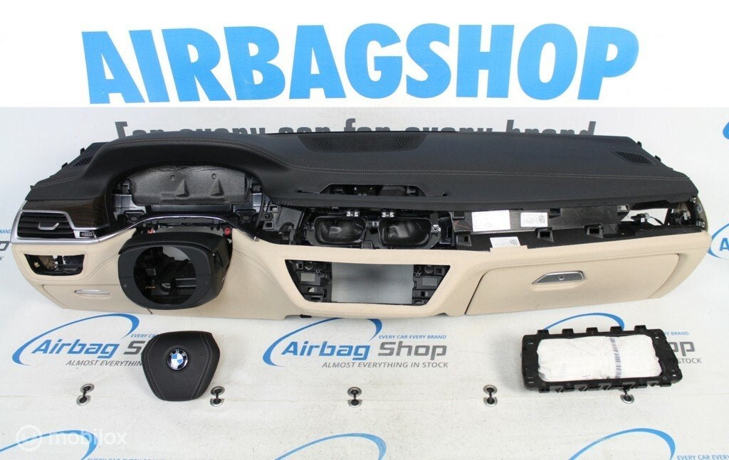 Airbag set - Dashboard leer beige stiksel HUD BMW 7 G11 G12, Enlèvement ou Envoi, Utilisé