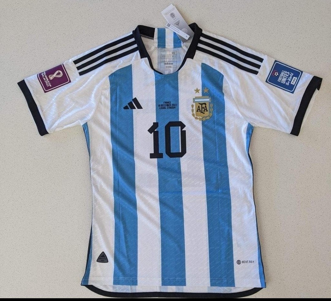 Argentinië Messi Voetbalshirt Origineel WorldCup Finale 2022, Ophalen of Verzenden