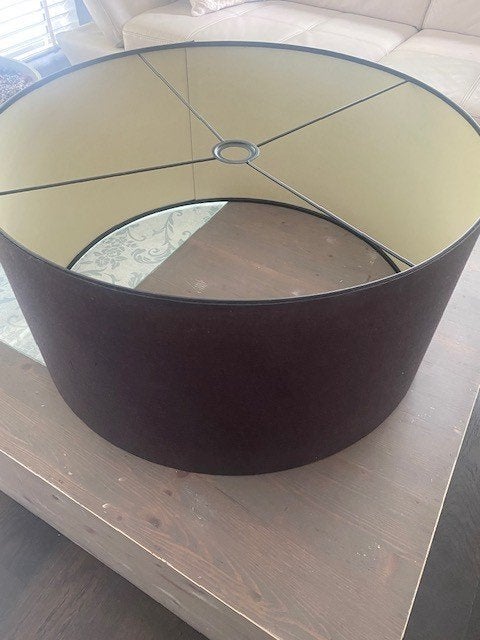 lampenkap, Huis en Inrichting, Lampen | Lampenkappen, Ophalen, Bruin, Rond, 36 cm