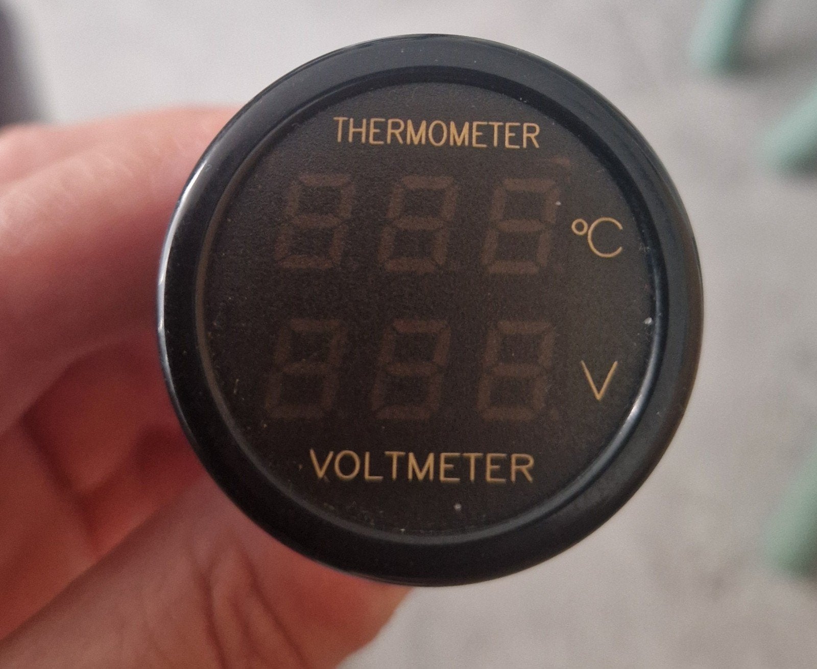 Voltmètre/thermomètre 12 V pour voiture., Enlèvement