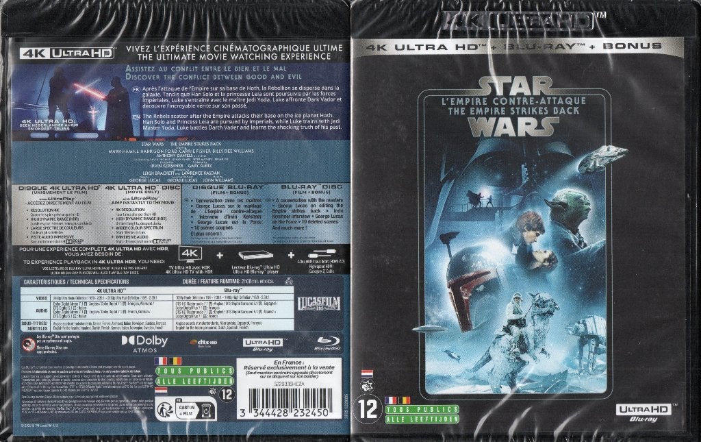 star wars episode V (4k ultra-hd + 2 blu-ray) neuf, CD & DVD, Blu-ray, Enlèvement ou Envoi, Neuf, dans son emballage, Science-Fiction et Fantasy
