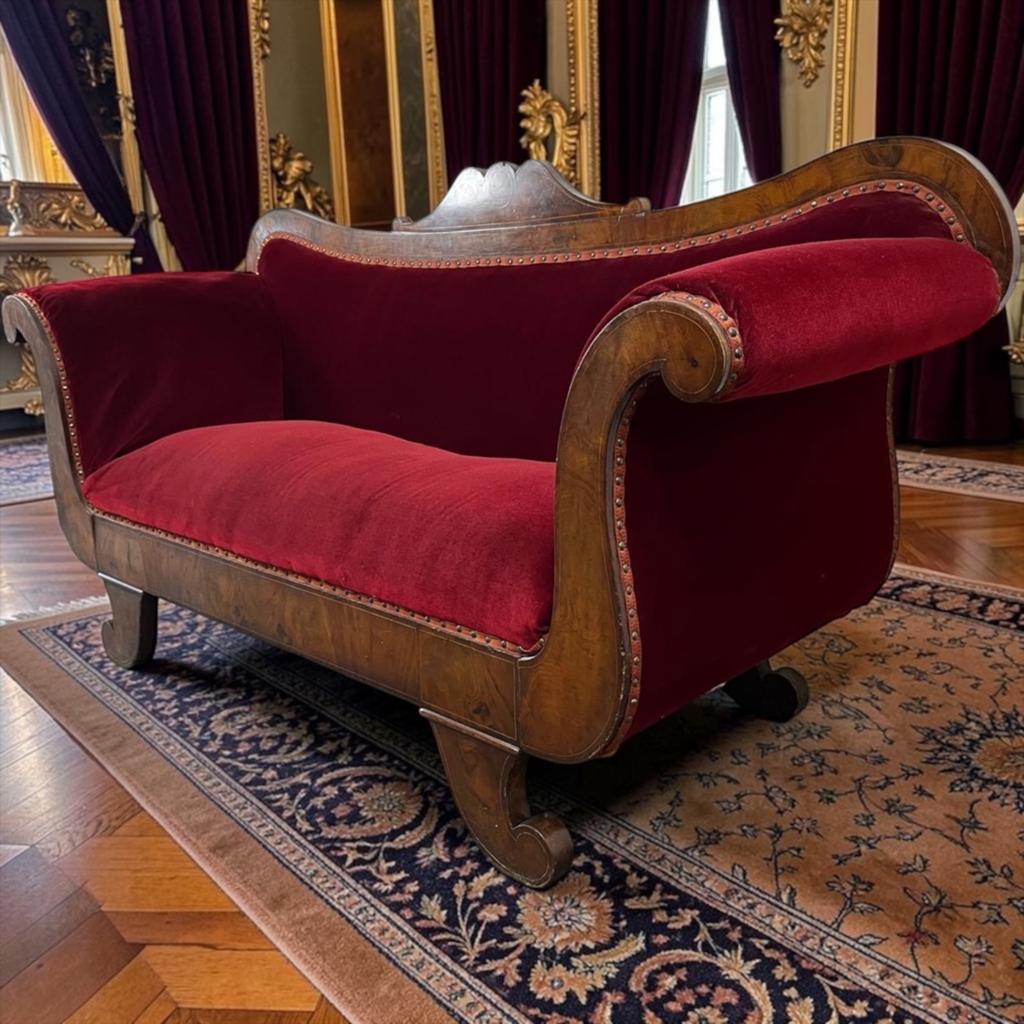 Fauteuil/canapé baroque rouge vintage, Maison & Meubles, Canapés | Sofas & Chaises Longues, Utilisé, Envoi