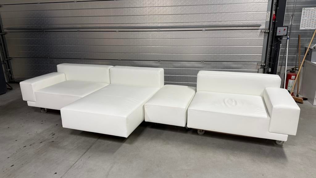 Molteni Marteen opstelling in wit leder, Vincent Van Duysen, Ophalen, Gebruikt, 100 tot 125 cm, Design