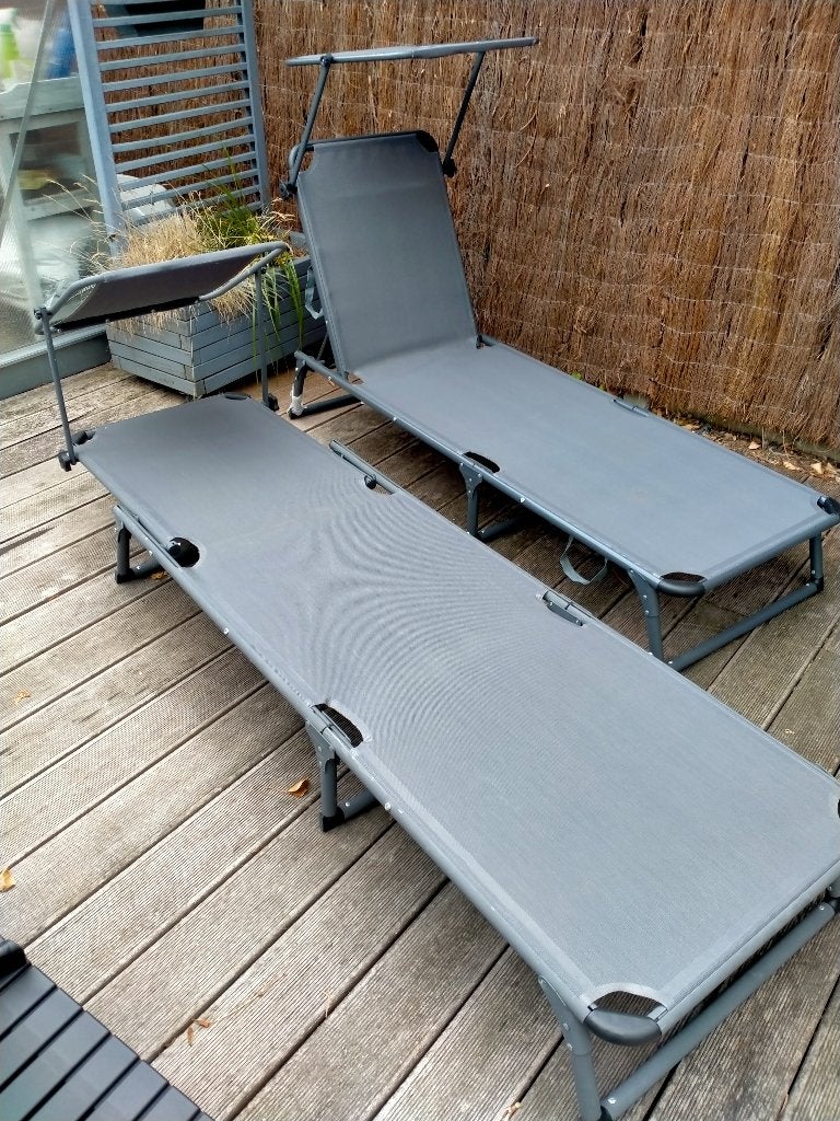 Ligzetel tuin, Tuin en Terras, Ligbedden, Ophalen, Gebruikt, Textileen, Inklapbaar