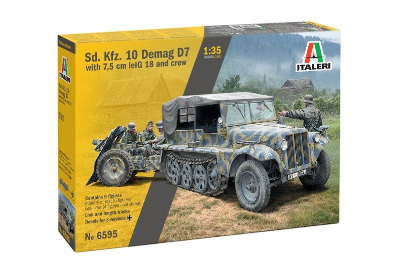 ITALERI 6595 SD.KFZ. 10 DEMAG D7 W/7,5 CM LE. IG18 1/35, Neuf, Camion, 1:32 à 1:50, Italeri