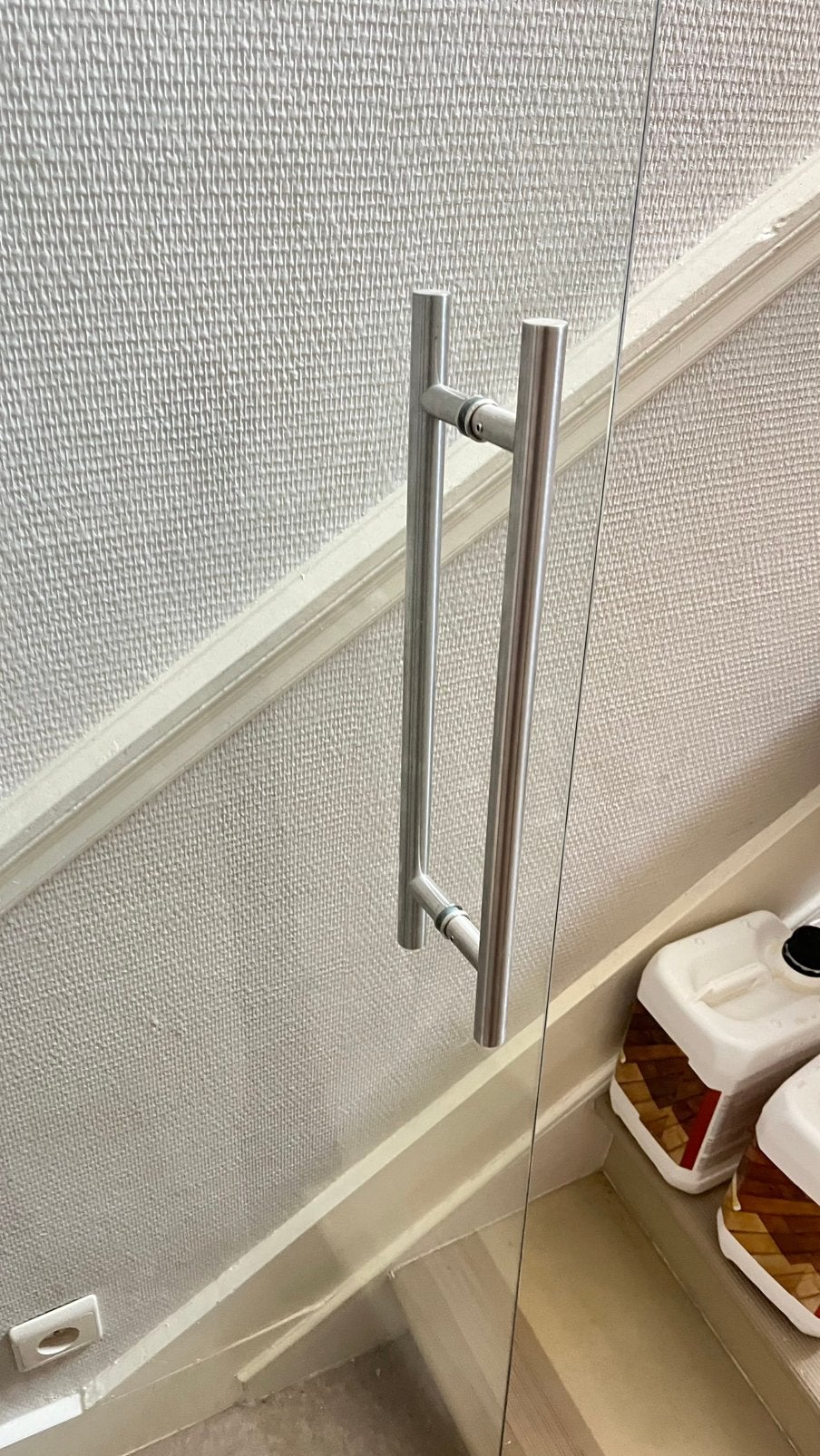Porte vitrée en verre trempé - quincaillerie inox - 83*211, Enlèvement, Comme neuf, Verre