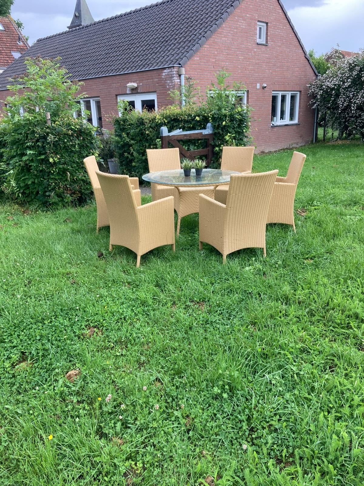 Te koop rieten tuinset., Tuin en Terras, Ophalen