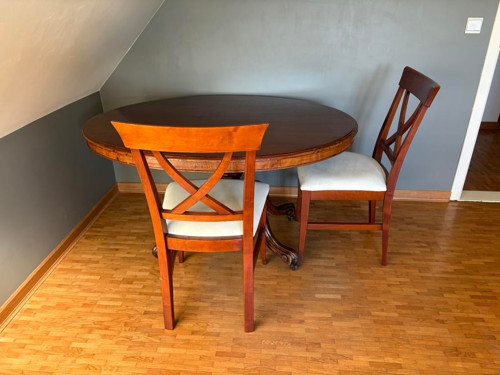 Antieke tafel en 2 stoelen, Huis en Inrichting, Ophalen, Zo goed als nieuw
