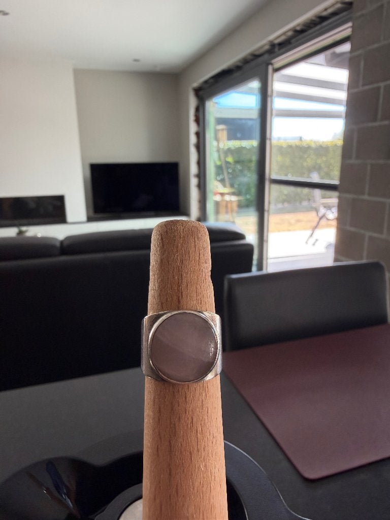Belle bague en argent avec pierre de quartz rose, Enlèvement, Utilisé, Argent, Femme