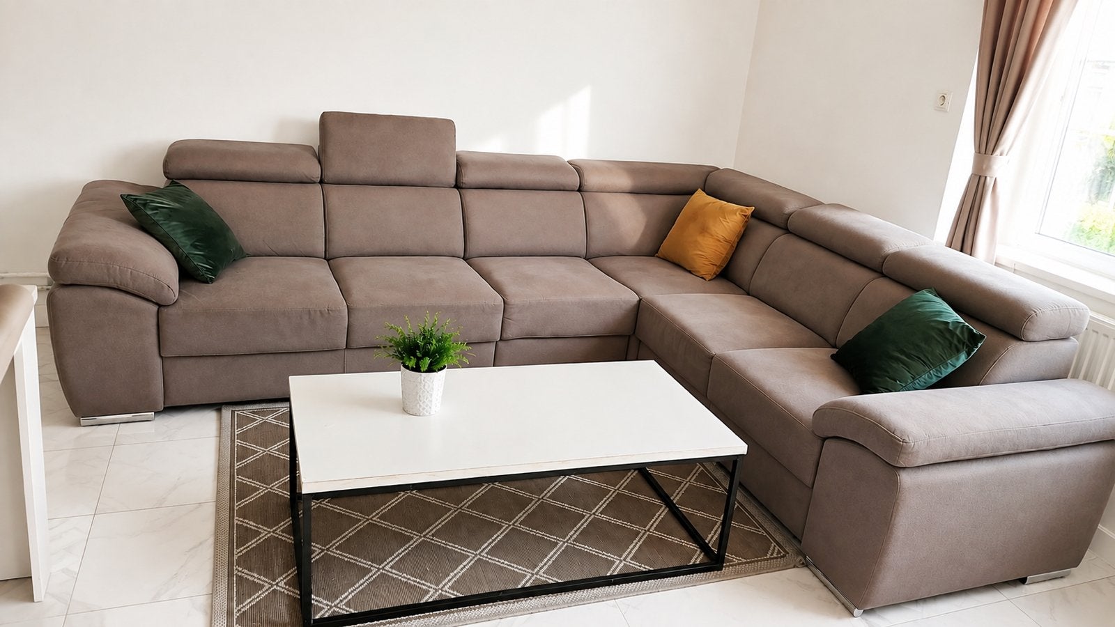 ️ Canapé d’angle beige très confortable – 400 € négociable, Enlèvement, Comme neuf