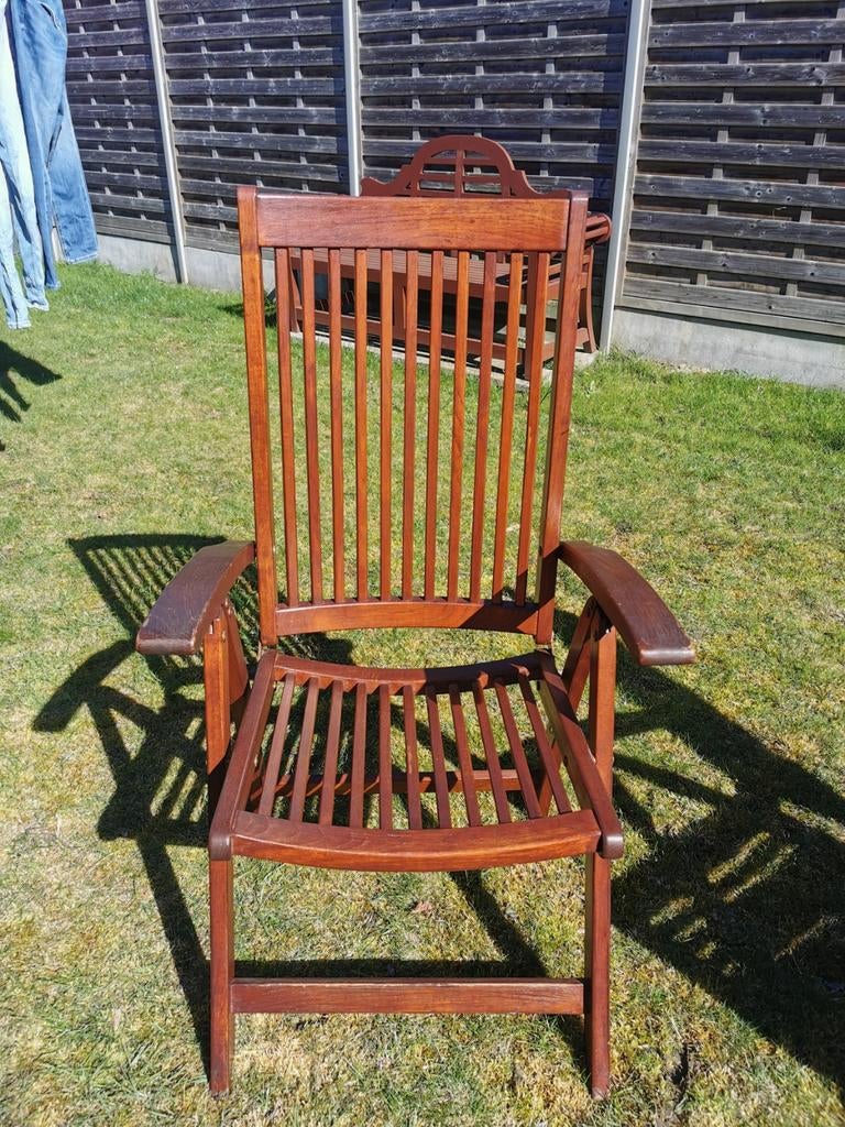 6 terrasstoelen in teak met kussens, Tuin en Terras, Ophalen