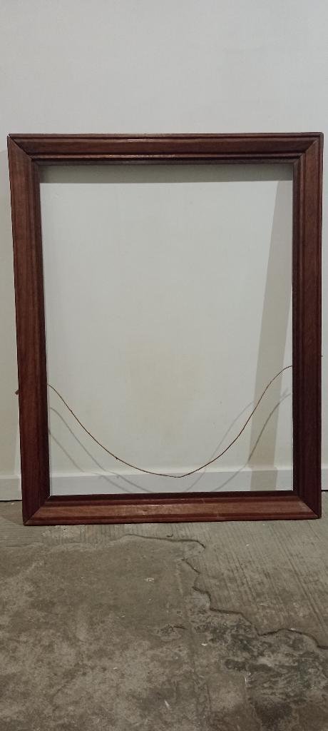 Cadre vide vintage signé S. Kalonzo–65x85– c38, Enlèvement, Utilisé, Bois