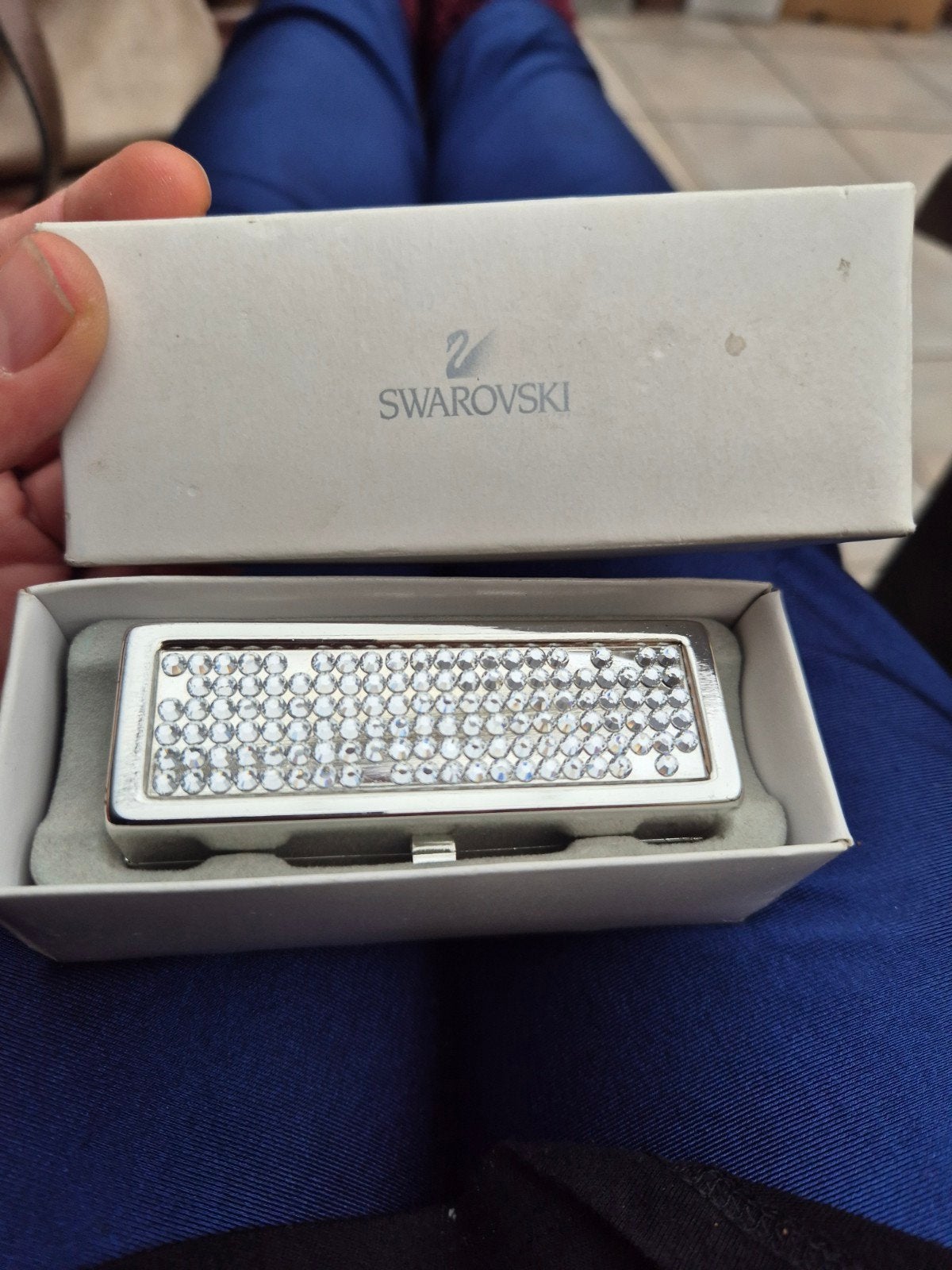 Vintage stralende Swarovski juwelendoos gemerkt, Verzamelen, Ophalen of Verzenden