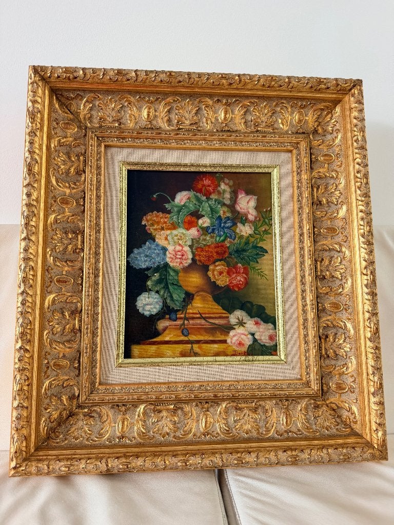 Peinture, Cadre spécial, Enlèvement, Fleurs, Toile