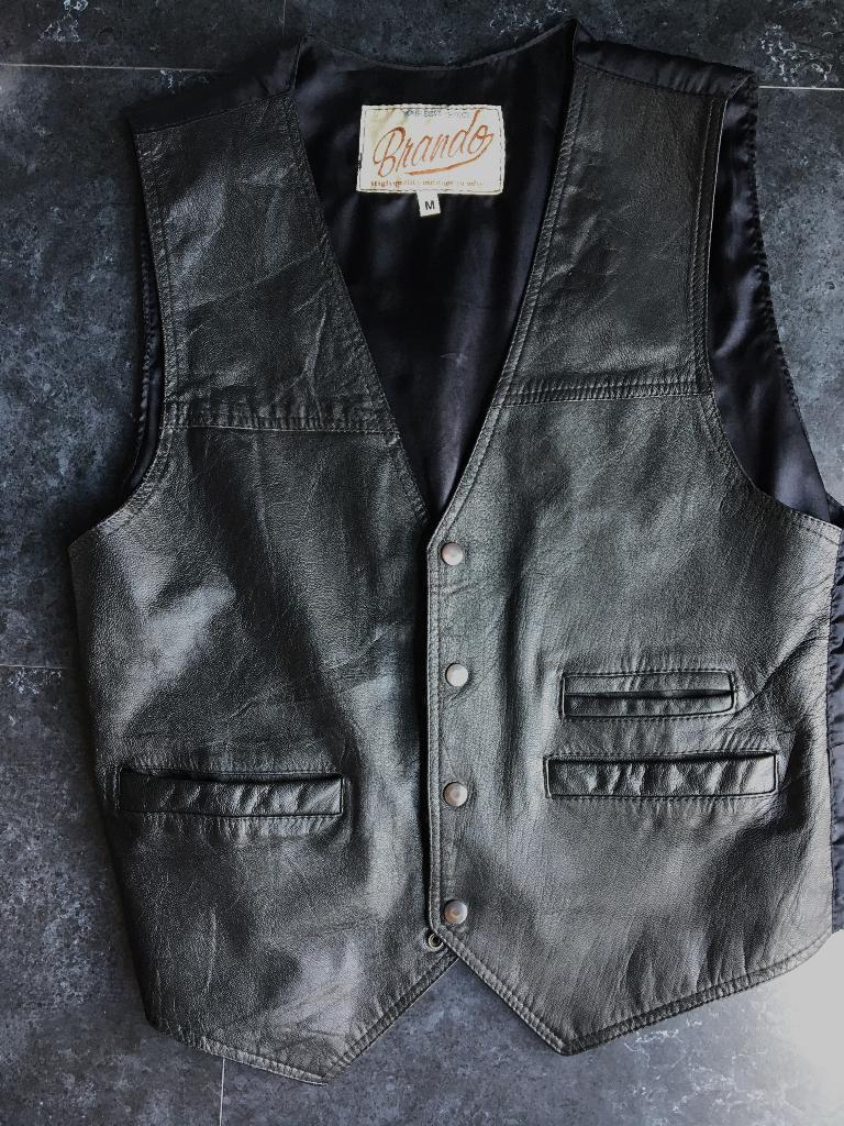 Lederen Gilet maat Medium, Kleding | Heren, Ophalen of Verzenden, Zo goed als nieuw