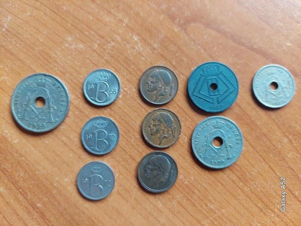 Monnaies belges : 25, 20, 10 et 5 centimes, Enlèvement ou Envoi, Métal, Série