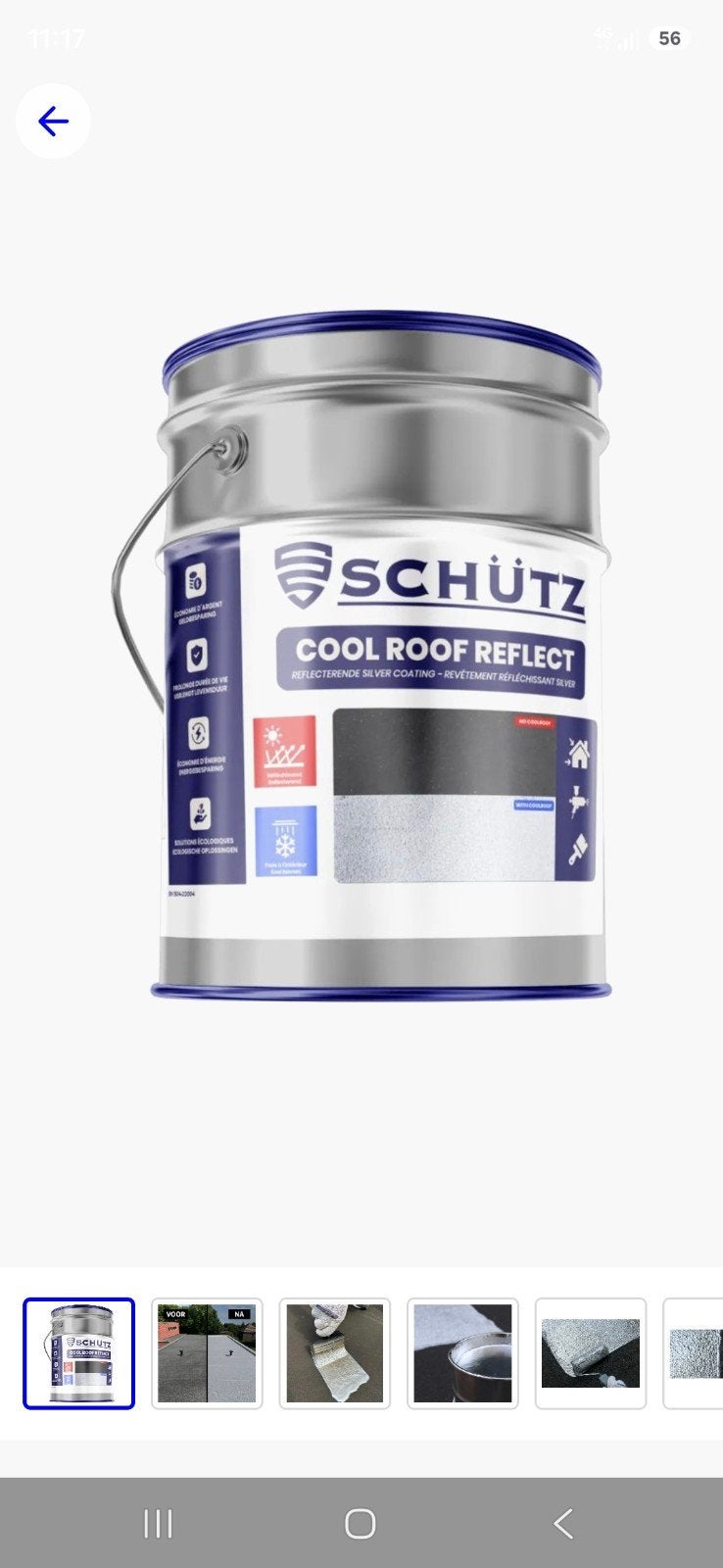Peinture de toit réfléchissante Schütz 6x 5l, Enlèvement, Peinture