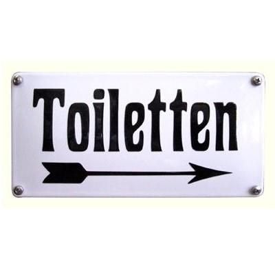 Emaille bordje Toiletten 10 x 20 cm, Tekstbord, Ophalen, Nieuw, Emaille