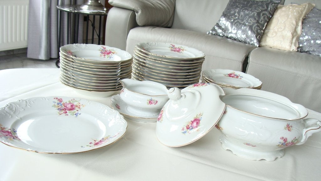 ancien beau service de table, signé et numéroté, vintage, Antiek en Kunst, Antiek | Servies compleet, Ophalen