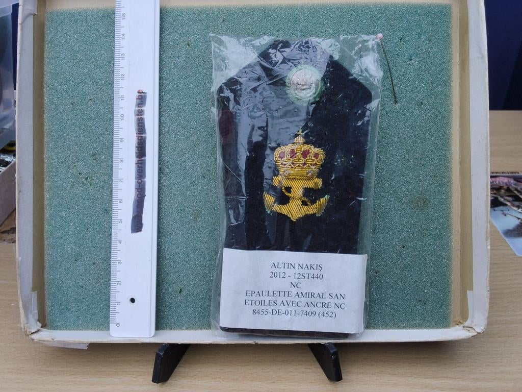 Schouder epauletten Admiraal Belgische Marine, Ophalen of Verzenden, Marine
