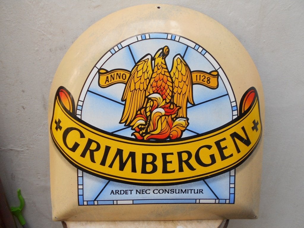 reklame bord GRIMBERGEN  emaille, Antiek en Kunst, Ophalen of Verzenden