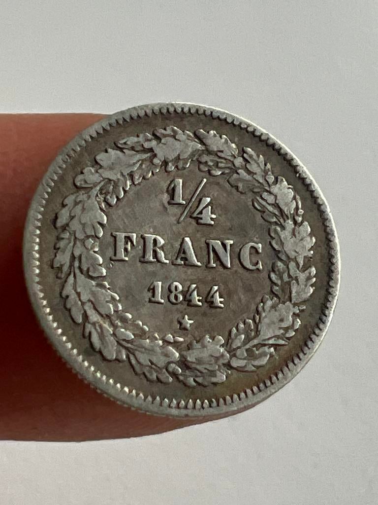 Belgie 1/4 Franc 1844 * zilver, Ophalen, Zilver