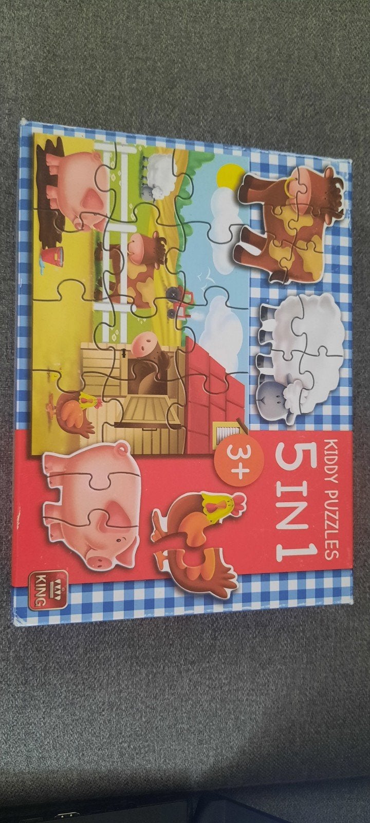 5 in 1 puzzel boerderijdieren, Ophalen, 10 tot 50 stukjes, Gebruikt, 2 tot 4 jaar