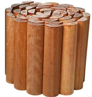 Houten borderrand (2 rollen), Tuin en Terras, Ophalen, 100 tot 200 cm, Zo goed als nieuw, Minder dan 25 cm