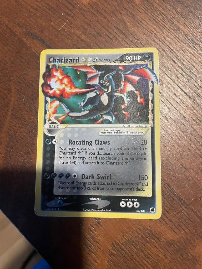 Pokemon Charizard Gold Star Delta Species, Hobby en Vrije tijd, Verzenden, Gebruikt, Losse kaart